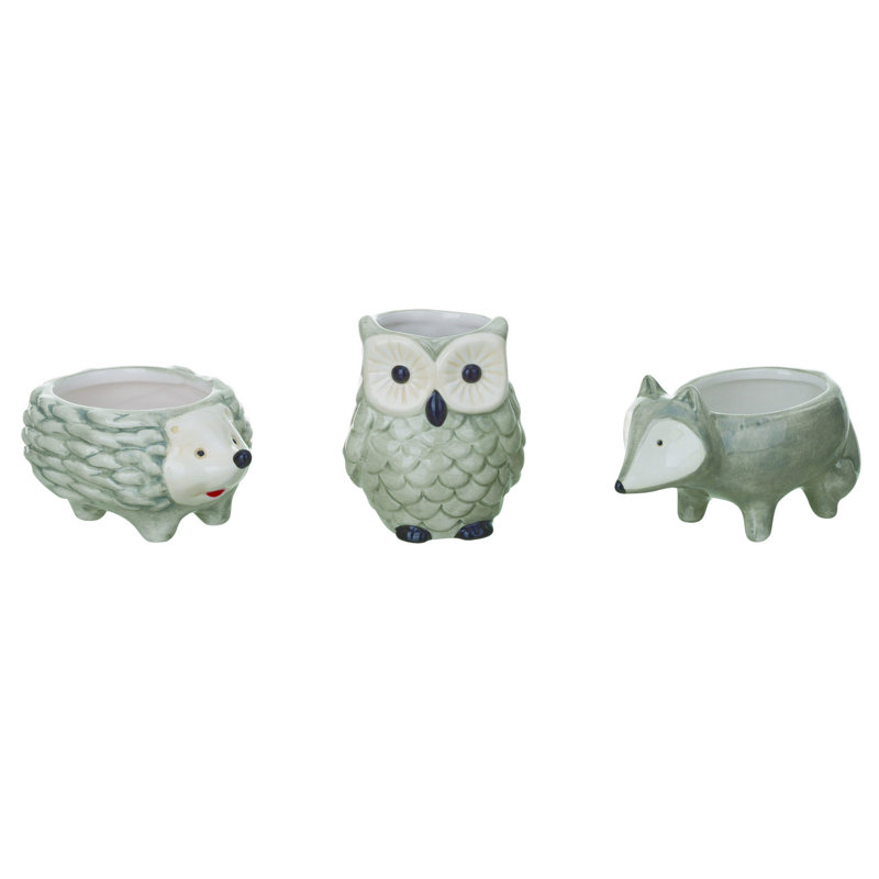  Ensemble de 3 pots de fleurs en céramique Woodland