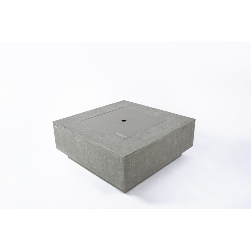 Square Smokeless Outdoor Fireplace, Propane, Light Grey