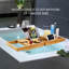  Plateau de plateau de bain Plateau de salle de bain en bambou fabriqué Tablette de lecture extensible Support de tablette Tablette Porte-verres à vin Tablette Bureau