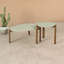 Table de bout Gales Mid-Century moderne en bois vert pistache-844826160