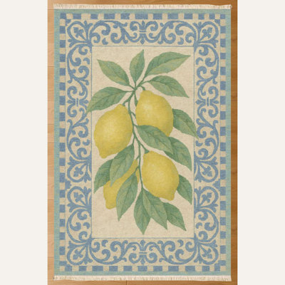Sicilian Lemon Branch & Blue Scroll Runner