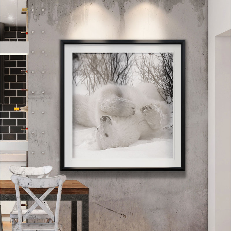 «Hudson Bay Bear», photographie, H 28 po x l 28 po x P 2 po, Cadre noir