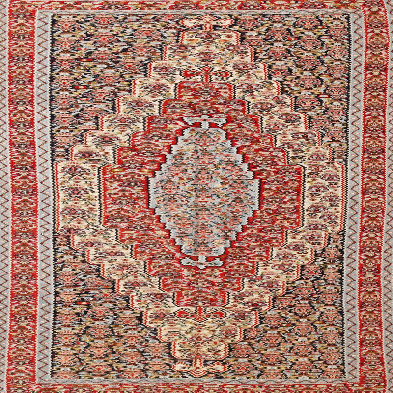 Tapis à motif oriental rouge / brun, Rond 6 pi