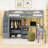 Wooden Loft Bed With Built-In-Desk And Stairs-52340985-52340984