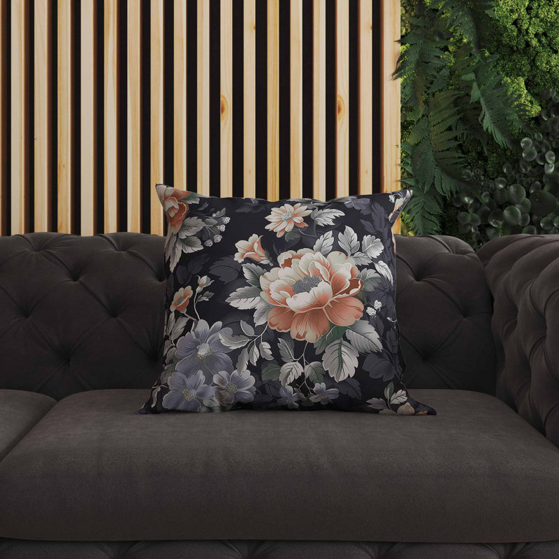 Coussin intérieur / extérieur English Twilight , Gris, H 16 po x l 16 po
