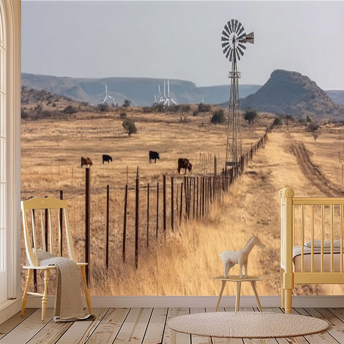 Latitude Run® Peel and Stick Wallpaper Wall Mural West Texas Ranch ...
