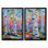 «Pink Orange Vibrant Birch Forest - Birch», art mural pour le salon, impression sur toile rose nature 2 pièces