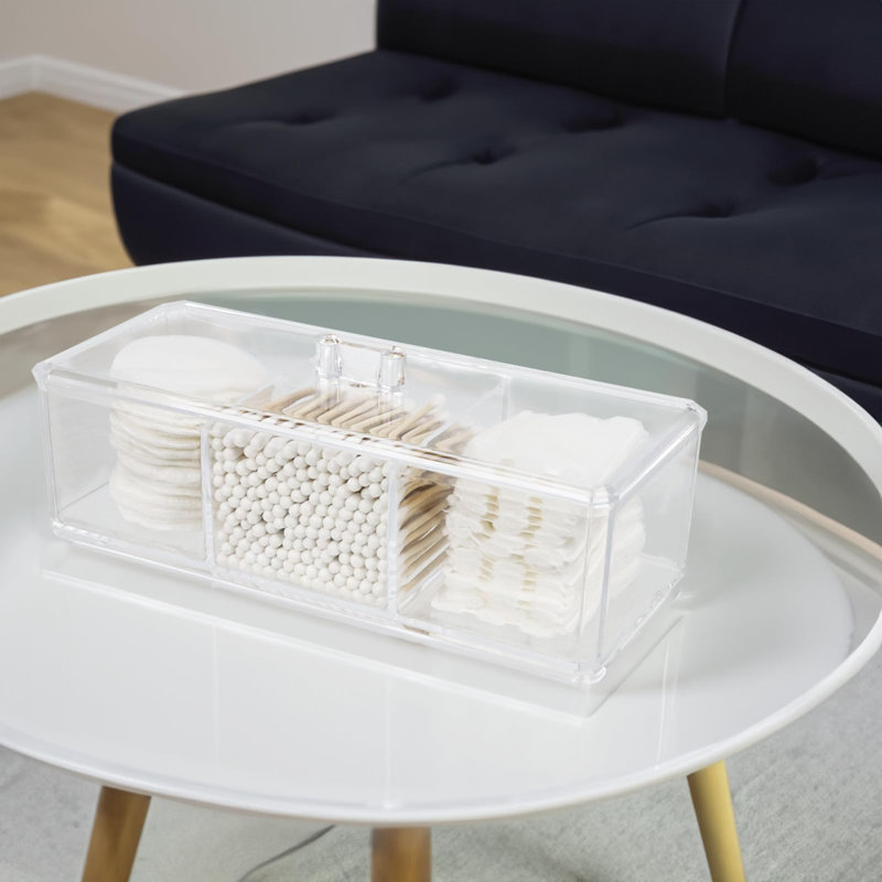 Waterproof Transparent Small Plastic Storage Box With 3 Compartments And Lid