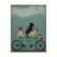 Art mural sur toile tendue - art mural Fab Funky «Pug Tandem» pour le salon, la chambre à coucher ou le bureau - 24 x 32-33421799