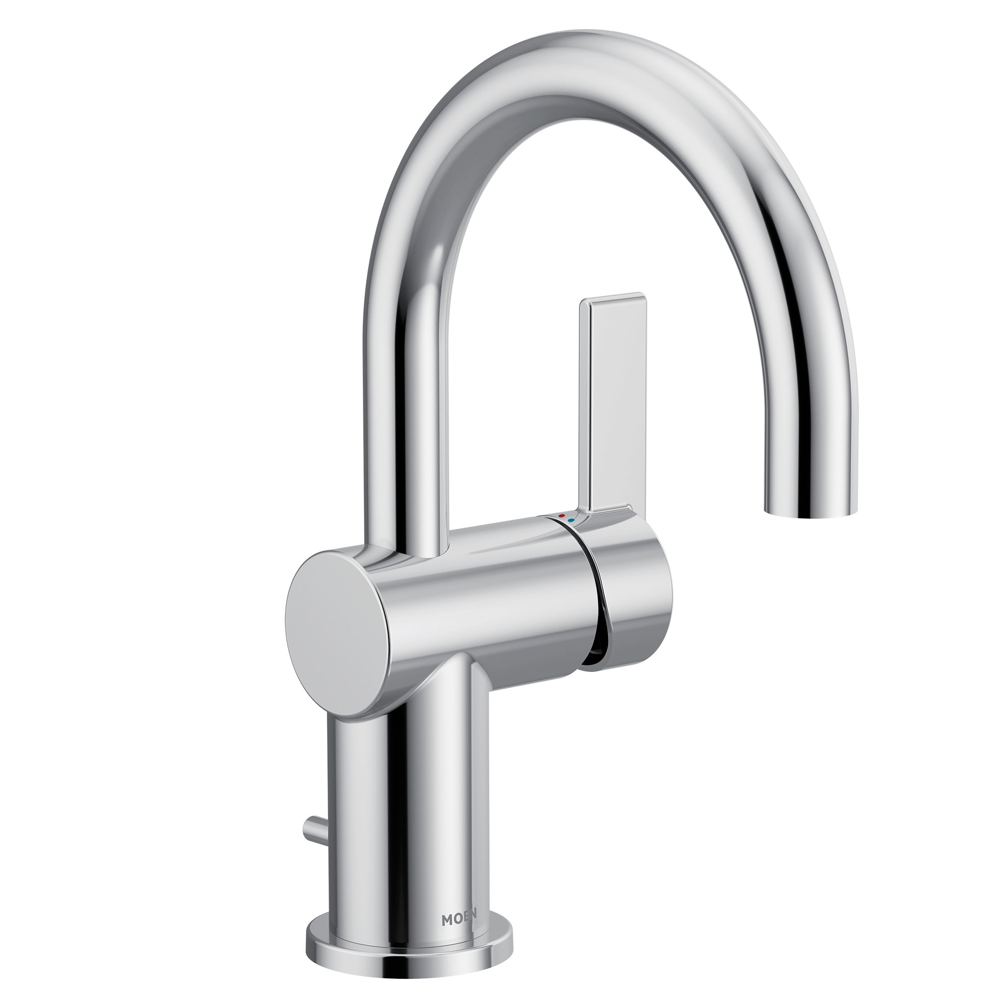 Cia Single Hole Bathroom Faucet, Modern One Handle Bathroom Sink Faucet with Drain Assembly, Chrome