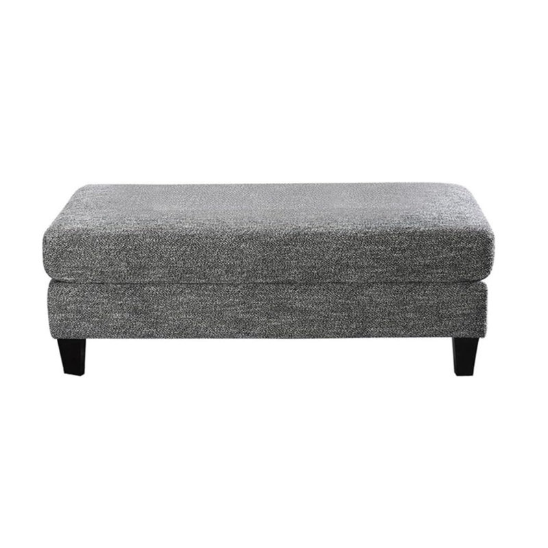 Repose-pieds de salon en tissu de chenille de style transitionnel gris et gris