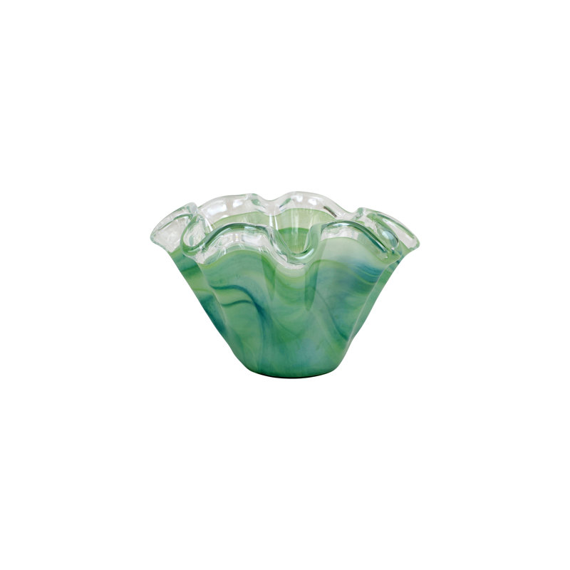 Onda Glass Serving Bowl, Green