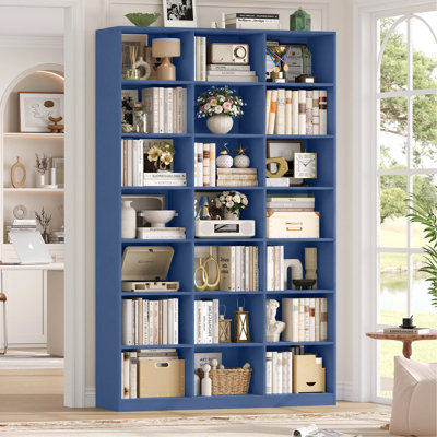86"H X 47.2"W 7-Tier Standard Wood Storage Bookcase