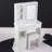 29.2" Small Size Left Drawer Desktop Vanity Table + Cushioned Stool Suitable For Small Space,Brightness Adjust LED Mirror-758809946
