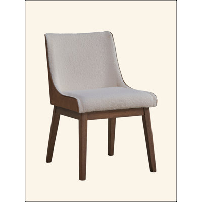 Ensemble de chaises d'appoint en velours brun et noyer (ensemble de 2) Ginny