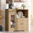 Storage Cabinet With Adjustable Shelves & Microwave Stand, Buffet Sideboard With Drawer-111080682