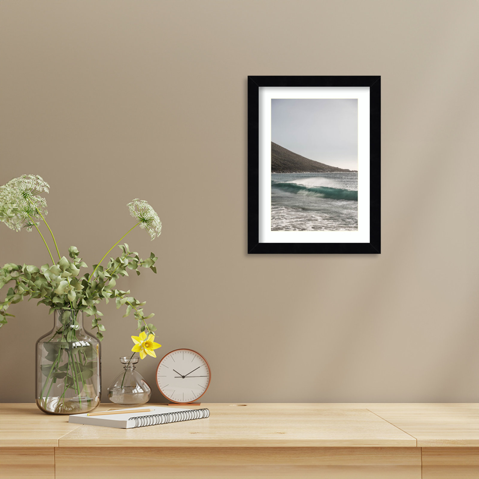 Omni "Sandy Bay Beach" Print, Black , 13" H x 10" W