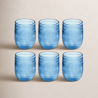 Coridon Beaded Acrylic Stemless Wine Glass - Cobalt Blue - 15 oz