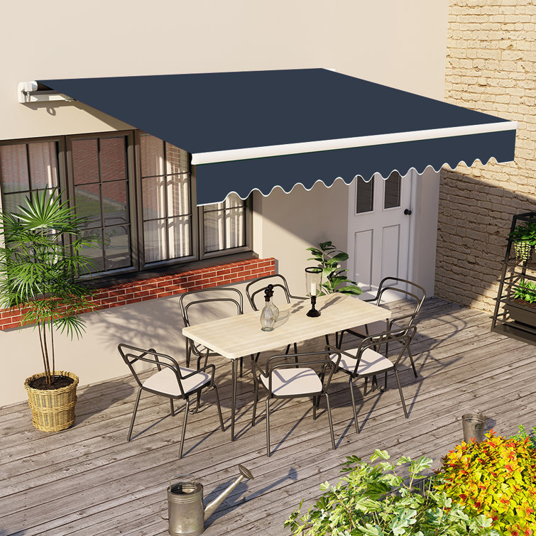 Dakota Fields 300cm W x 250cm D Fabric Cover Retractable Patio Awning