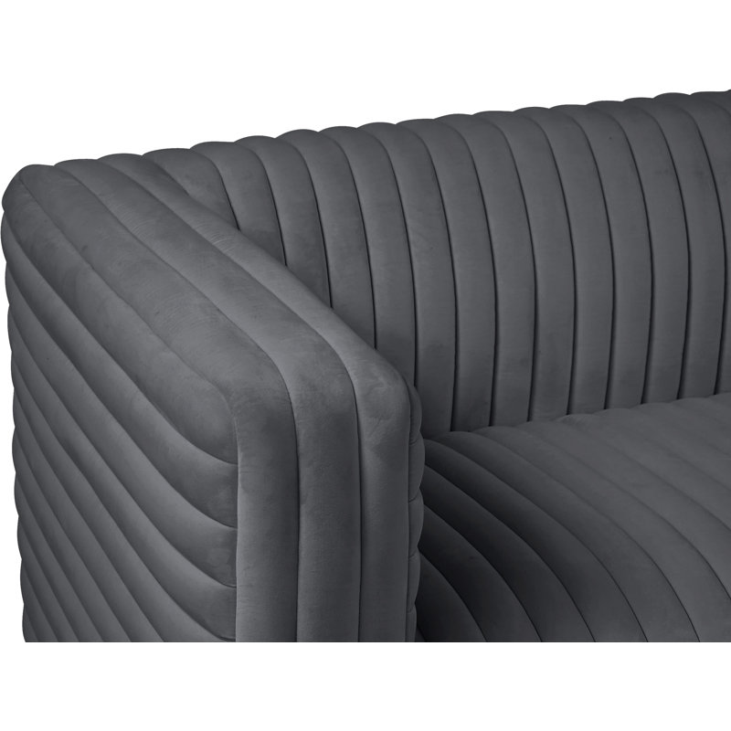 Fareid Velvet Armchair, Gray Velvet
