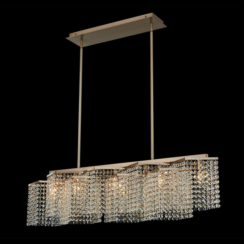 Cometa 5 LT Brushed Champagne Gold/Clear Linear Pendant Allegri