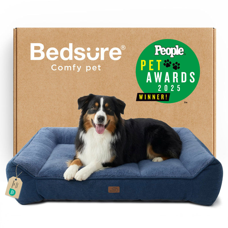 Lit orthopédique confortable pour chiens de taille moyenne, canapé-lit lavable imperméable très épais avec housse en sherpa, base antidérapante