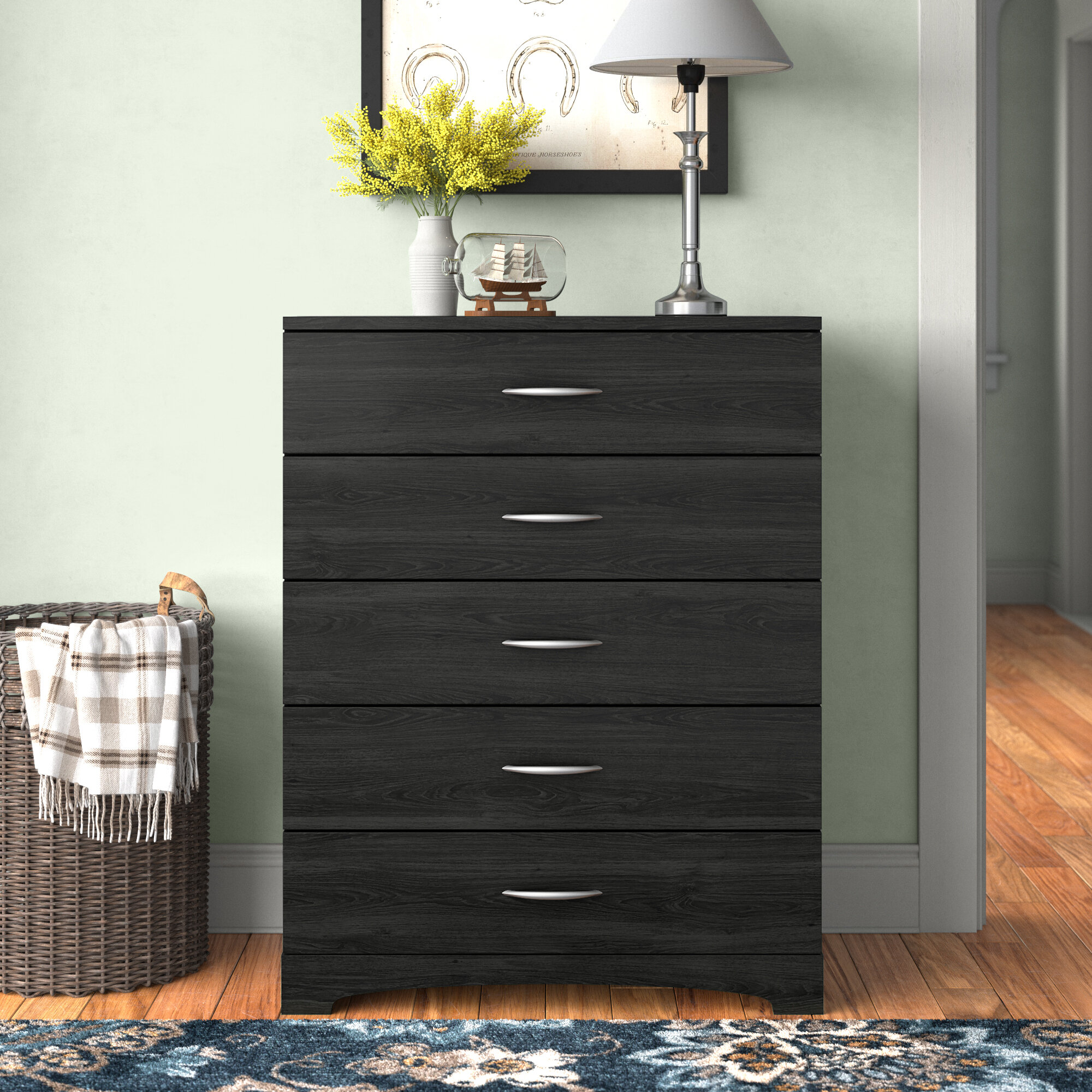 Ebern Designs Limmie Dresser for Bedroom with 5 Drawers, Tall