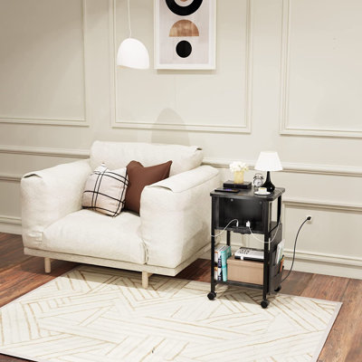 Raeyan End Table and Built-In Outlets