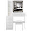 Table de coiffeuse 37 "avec miroir à DEL et rangement pour grand espace-2021339794
