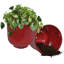 Pot de fleurs extérieur rond en métal Keirstyn - 11 po x 11 po x 12 po - rouge - ensemble de 2-1224510325-1224510327