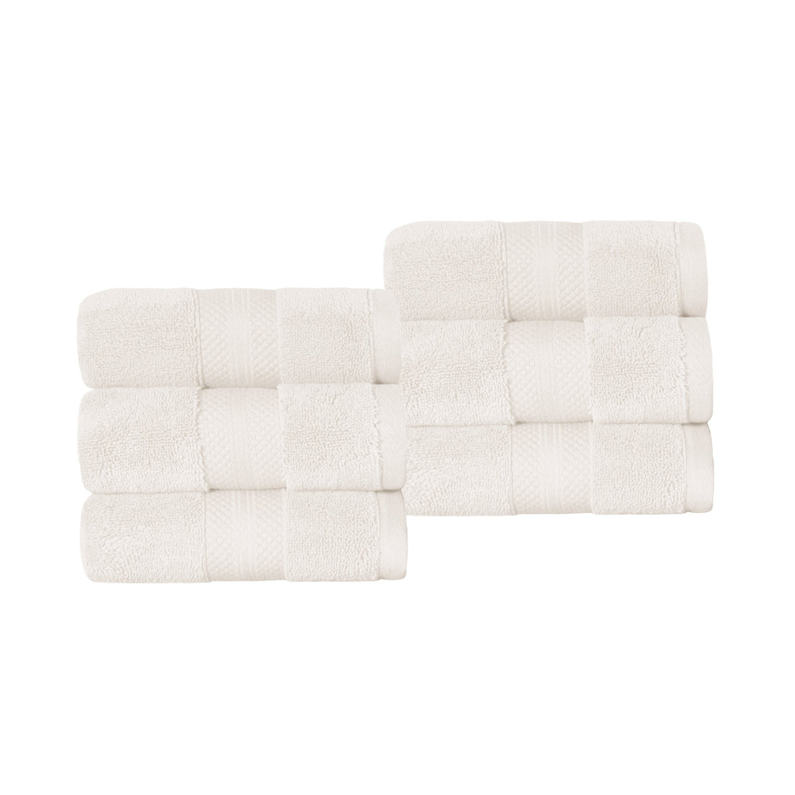 Finnian Ultra-Plush Heavyweight, 100% Turkish Towel Collection, Ivory, Hand Towels - 6 Pack