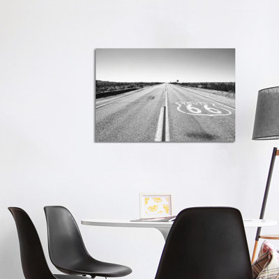 Black Arizona Series - Amazing Route 66 1 Piece Wrapped Canvas Wall Art