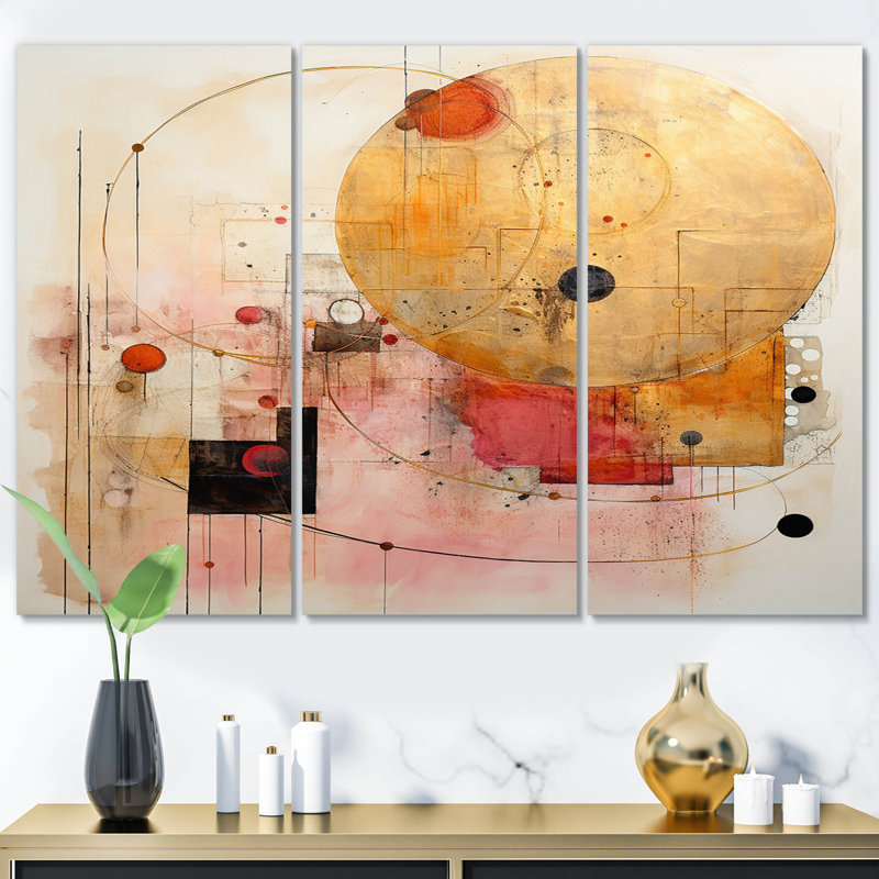 Toile abstraite, aquarelle dorée, décor sérénité - Escape to Serenity, H 28 po x l 36 po x P 1 po