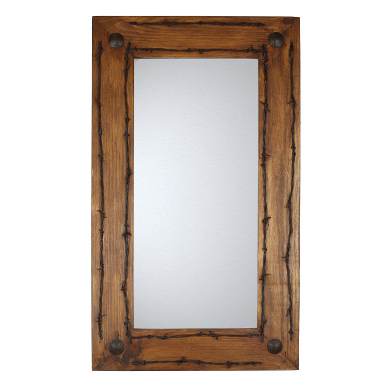 Natural Pine Rectangular Vanity Wall Mirror