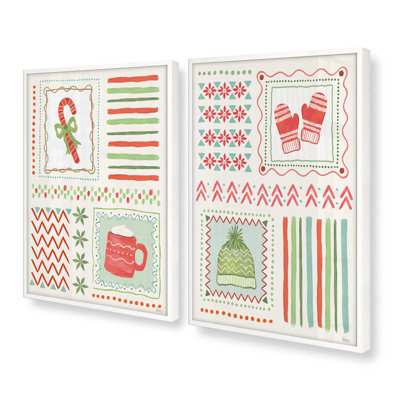Cozy Winter Patchwork, ensemble de 2 reproductions d'art