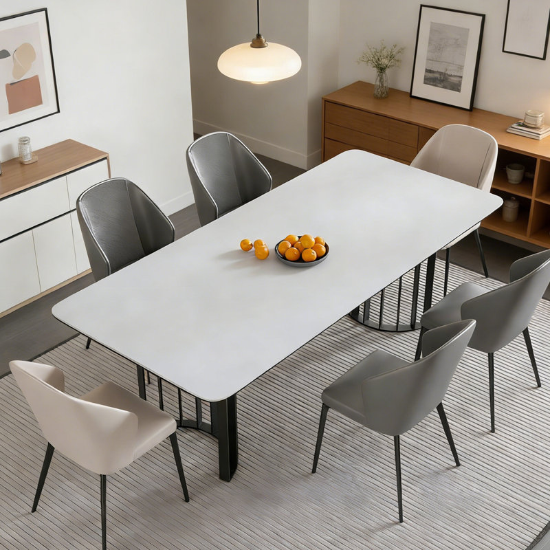 Rectangular minimalist dining table, 29.53"H x 70.87"L x 31.5"W