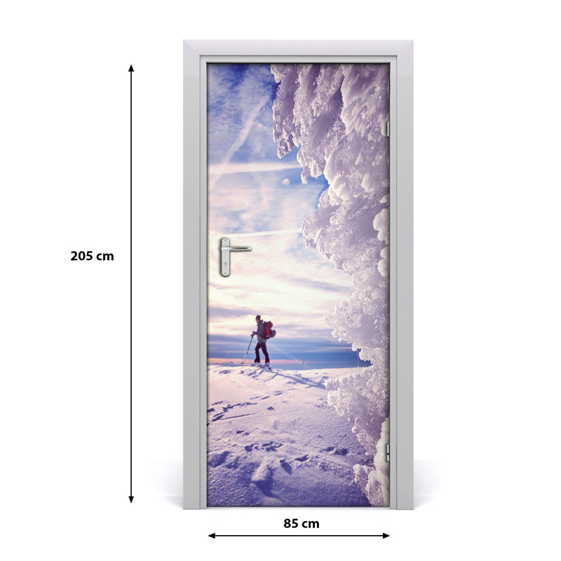 People Skier Door Decal