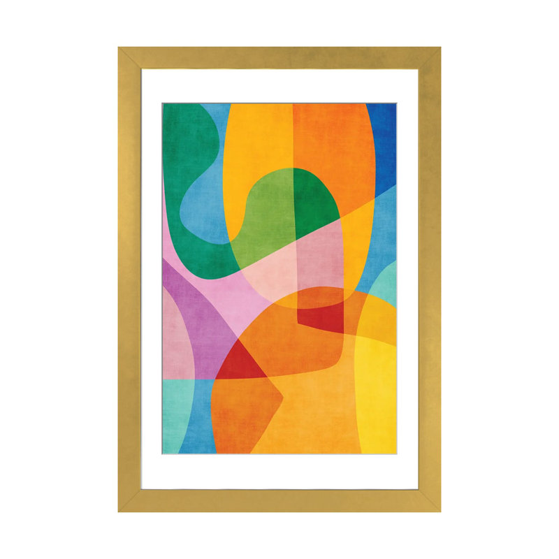 «Vibrant Colors», œuvre d'art abstraite contemporaine - reproduction d'art murale - papier d'art encadré, H 32 po x l 24 po