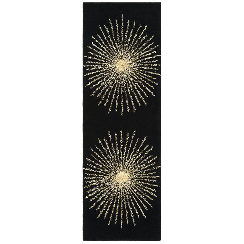 Olivarria Hand Tufted Wool, Viscose, And Cotton With Latex Abstract Rug, Runner 2'6" x 6'
