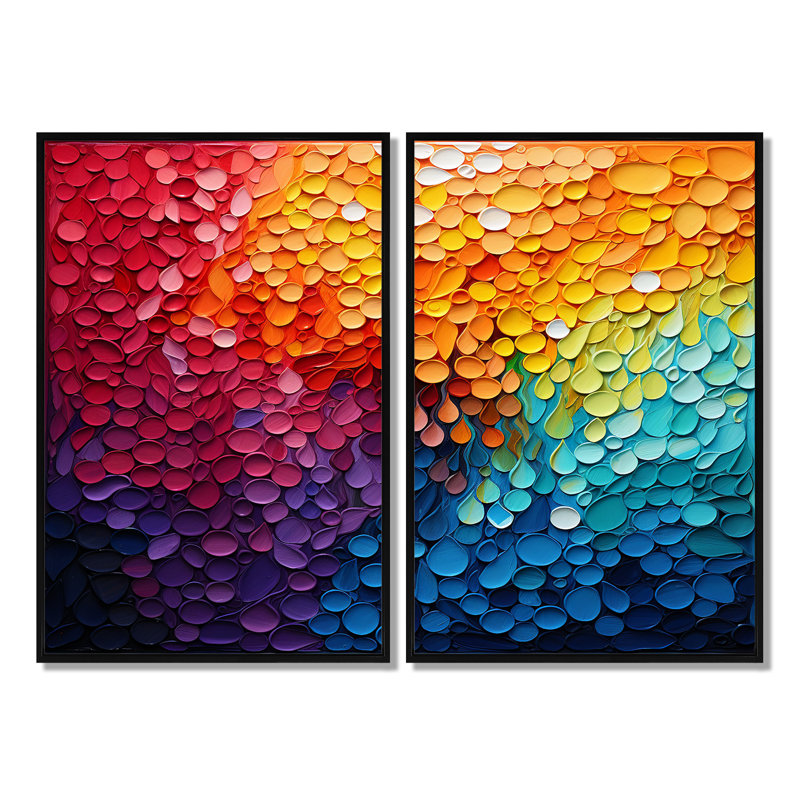 Chimaobim - ensemble de 2 impressions sur toile modernes, H 36 po x l 48 po, Impression encadrée flottante, Noir