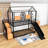 Hamler Twin Over Twin Metal Bunk Bed with Slide and Storage Stair-1688413650