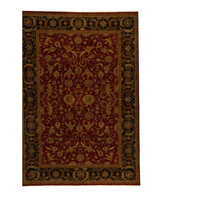 Wool Oriental Area Rug in Red/Green
