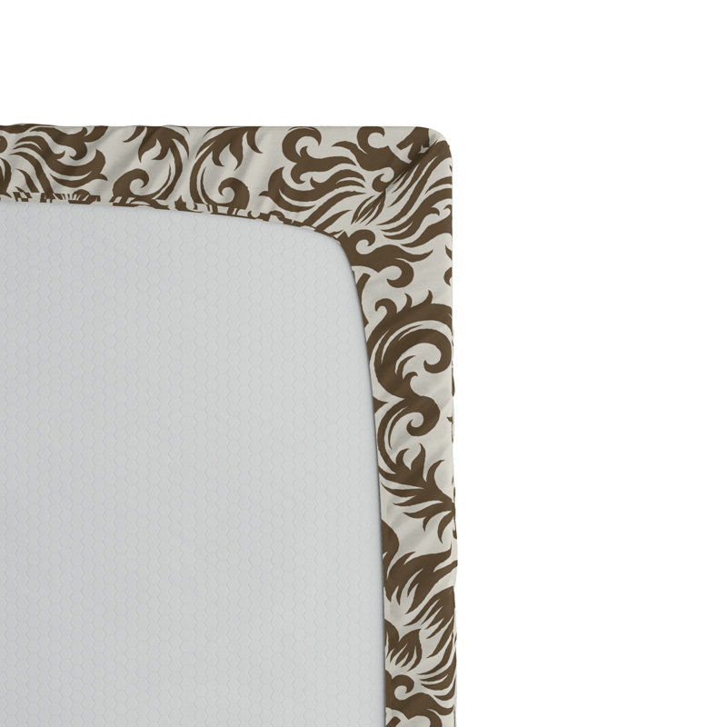Microfiber Damask Fitted Sheet, Twin Fitted Sheet