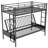 Twin over Full Metal Bunk Bed with Ladder and Guardrails, Multi-Functional Kids & Teen Bedroom, Black