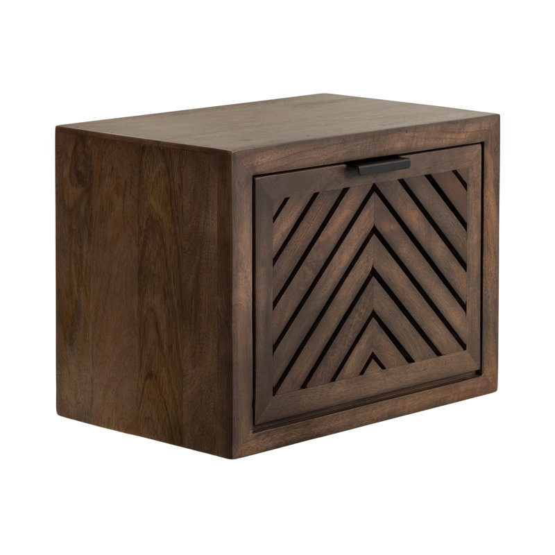 Wood Floating Side Table, Tan
