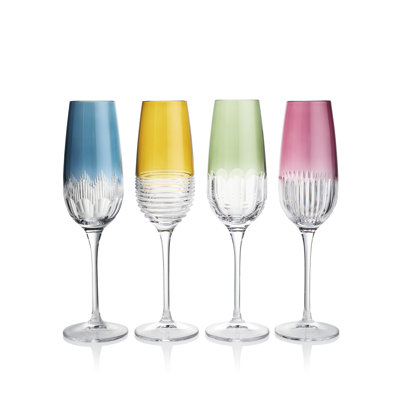 Waterford Mixology Colour Flute 11floz, Mixed Pattern, Set of 4