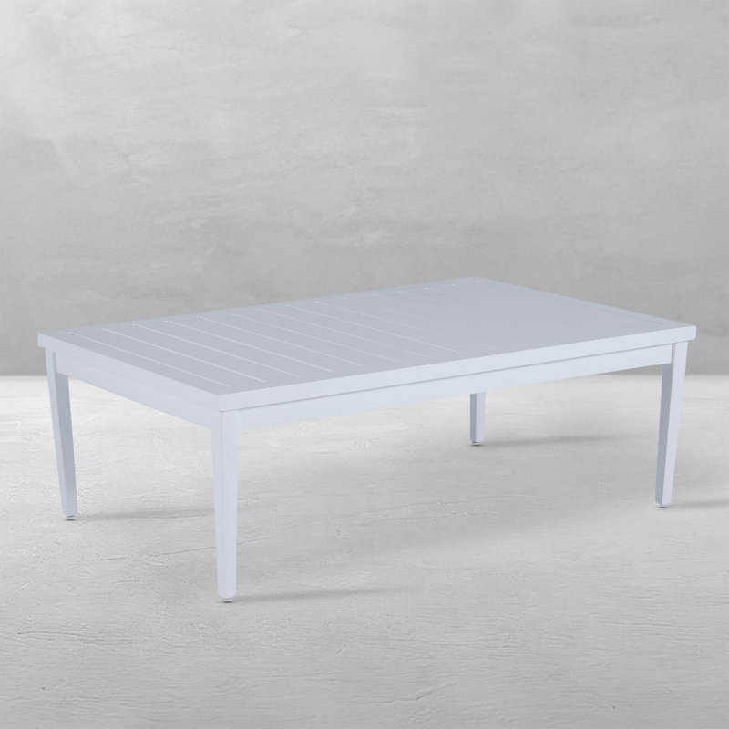 Brookings Wrought Aluminum Coffee Table, Chalk