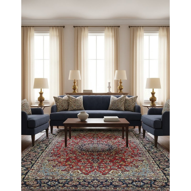 Tapis oriental rouge unique 9X13 One-of-a-Kind