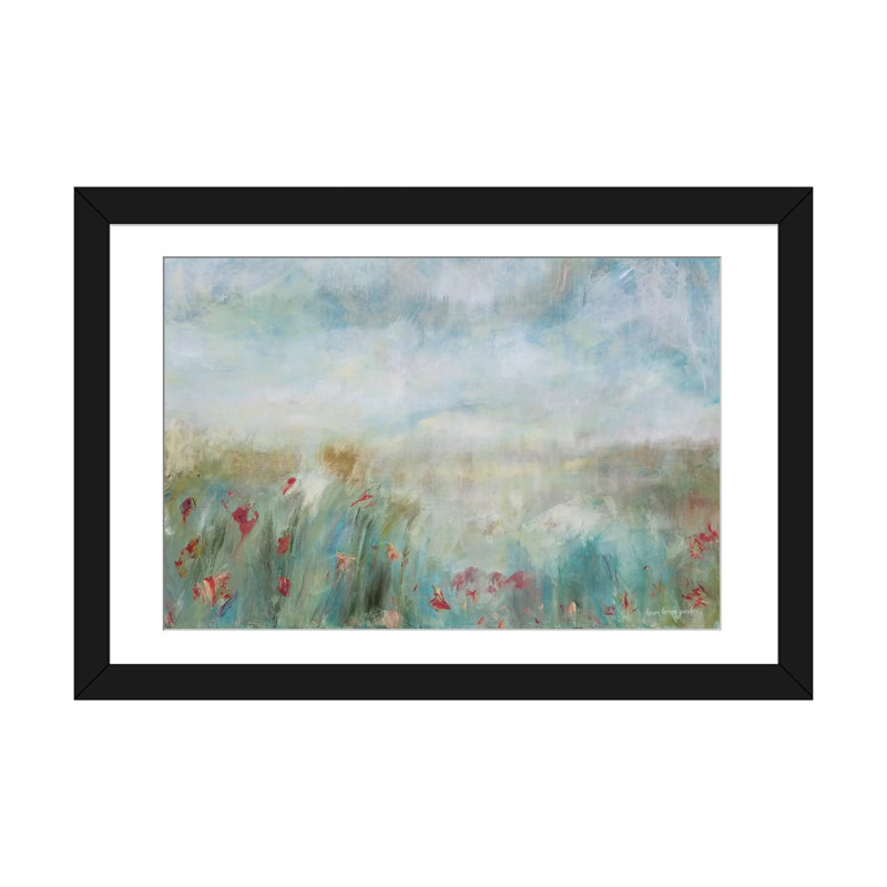 «Wild Garden», reproduction sur toile, Papier beaux-arts encadré noir, Blanc, H 24 po x l 32 po x P 1 po