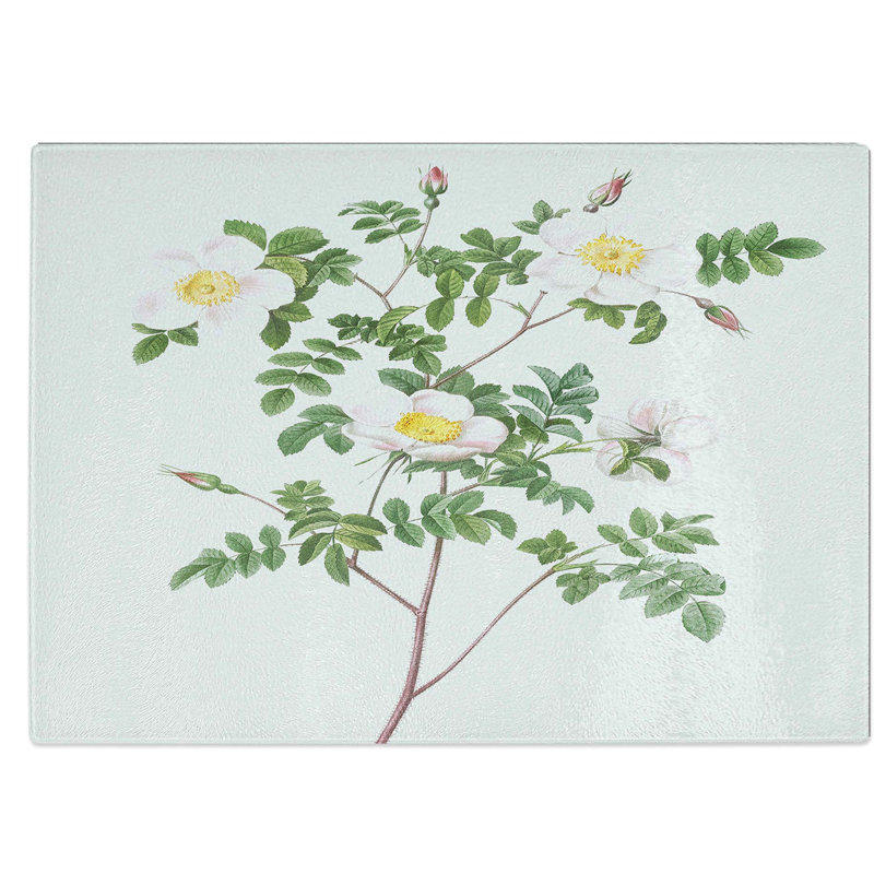 Tempered Glass De Candolle's Rose Chopping Board, 28.5 cm W x 20 cm L